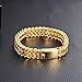 18K gold Cuban bracelet fashion accessories men's solid Miami hip-hop style mesh bracelet Christmas and holiday gifts (Yellow gold, 9inch)