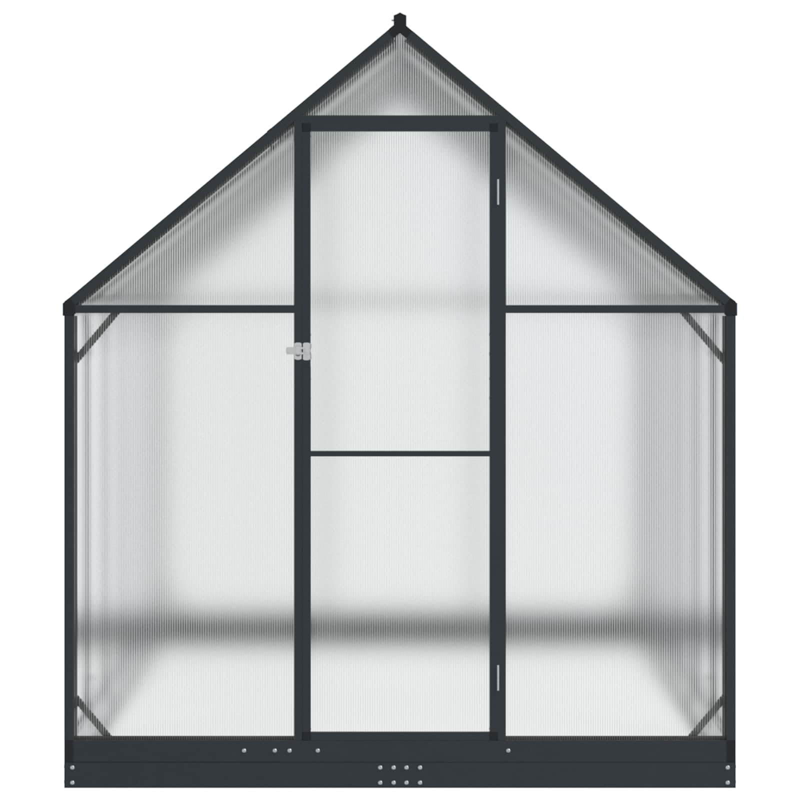 Szklarnia z drzwiami, antracytowa, wykonana z aluminium i stali ocynkowanej, 183,5 x 363,5 x 207 cm, odporna na warunki atmosferyczne, do uprawy pomidorów, tunel foliowy, pielęgnacja ogrodu i