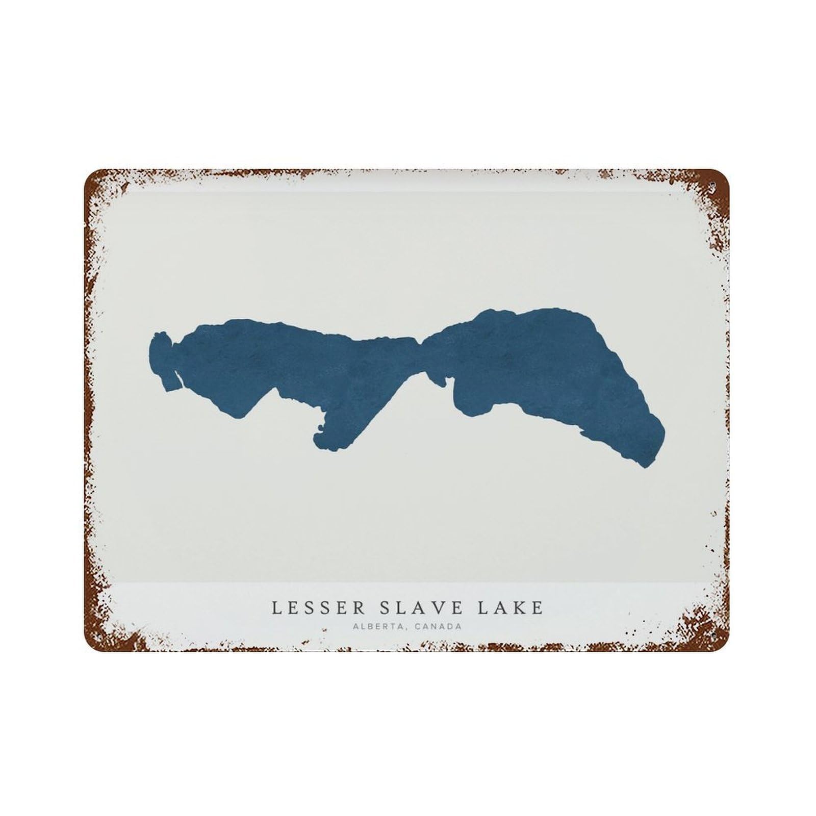 xiaoxiaoshen Lesser Slave Lake Map Alberta Canada (2) Wall Decor Art Metal Tin Poster Modern Home Decor Art Home Bar Shop Decorations Vintage Sign 30x40cm
