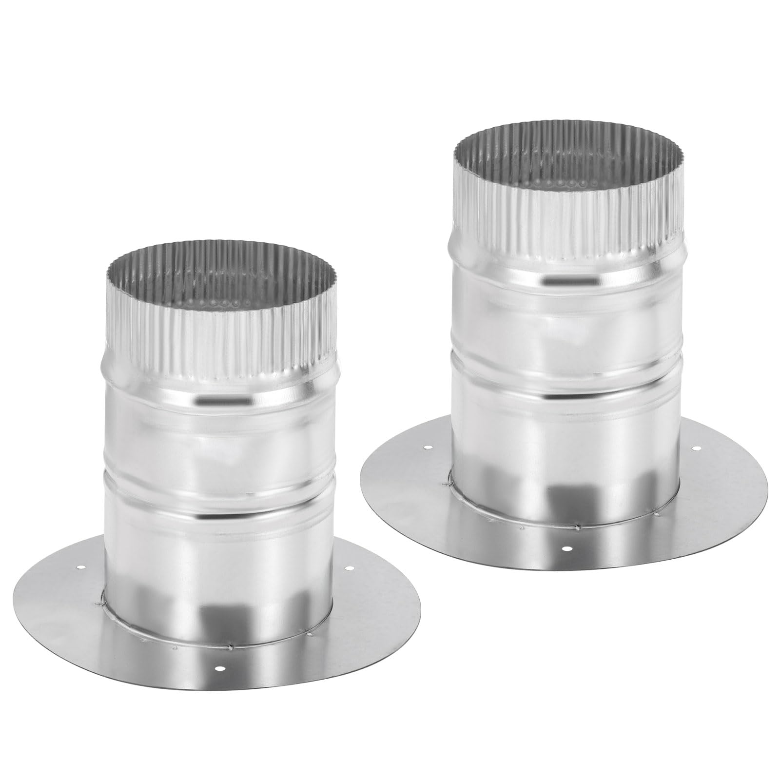 PATIKIL 4" Collare Condotti Rotondi, 2pz Connettore per Condotti Acciaio Zincato Flangia Collare per Tubi Flessibili o Rigidi, Riscaldamento Raffreddamento Ventilazione Ventilatore Scarico