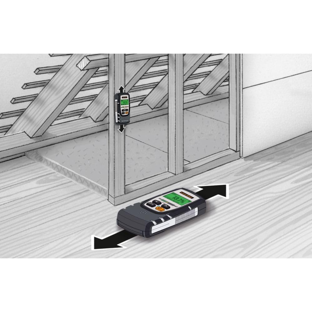 Umarex Laserliner MoistureMaster Compact Plus - Misuratore di umidità dell'aria e materiale (misurazione dell'umidità del materiale per 56 tipi di legno/6 tipi di materiali da costruzione,