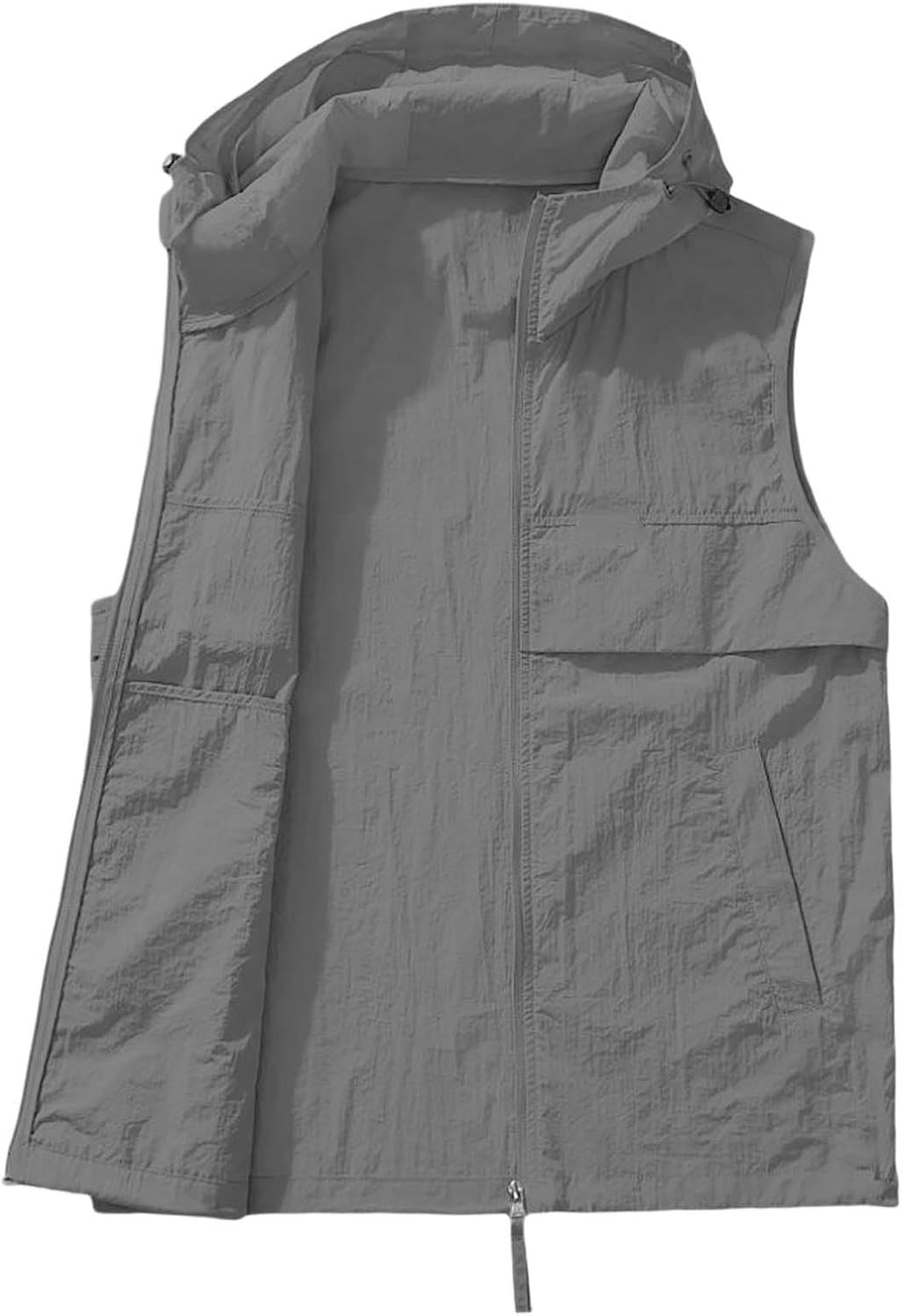 Women's Hooded Zip Up Vest Lightweight Sleeveless Outdoor Sportswear | Waistcoat Women Womens Long Vest Plus Size Tweed Jacket Green Sleeveless Cardigans For Blazer Dress Flannel Shirts