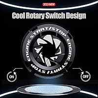 Vista 16 de Tybasthe Cubierta giratoria para botón de oprimir arranque y apagado de motor de automóvil, calcomanía de Batman, decoración interior, cubierta