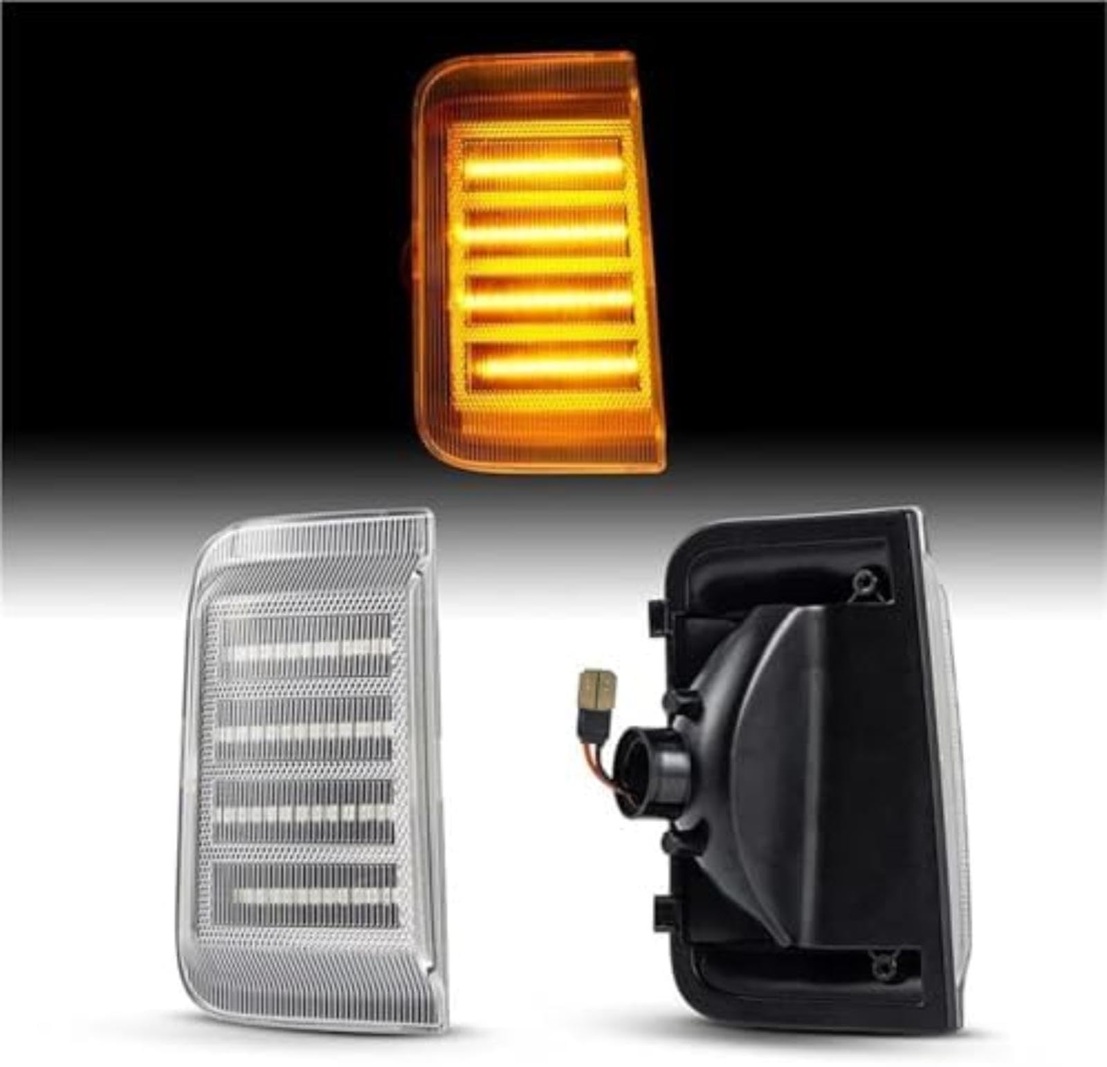 2X Led dynamiczne bursztynowe kierunkowskazy w lusterku bocznym, dla Citroena, dla skoczka, dla przekaźnika 2006-2015-2019 Przedni kierunkowskaz samochodu (1)