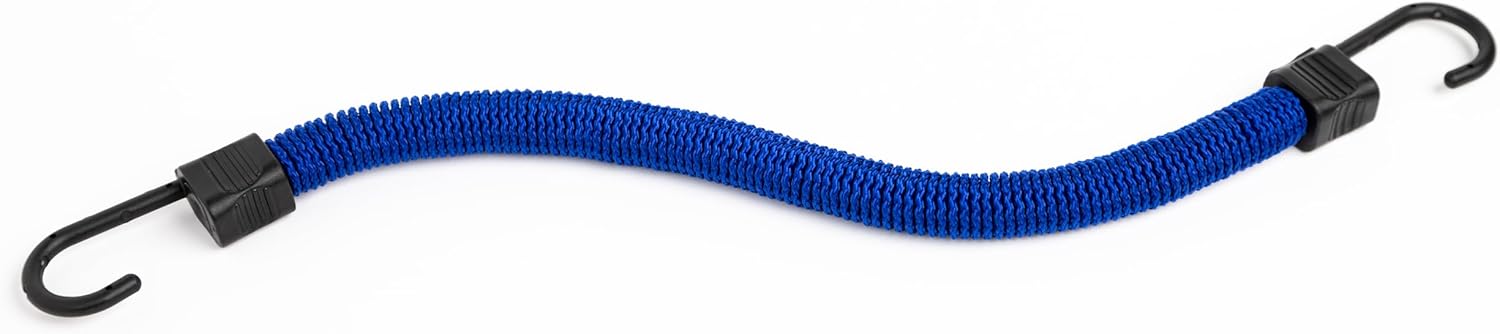 Bungee Cord - SuperBungee Cord 12-inch (18" incl Hooks) Stretches to 6ft with Steel-Core Non-Scratch Hooks