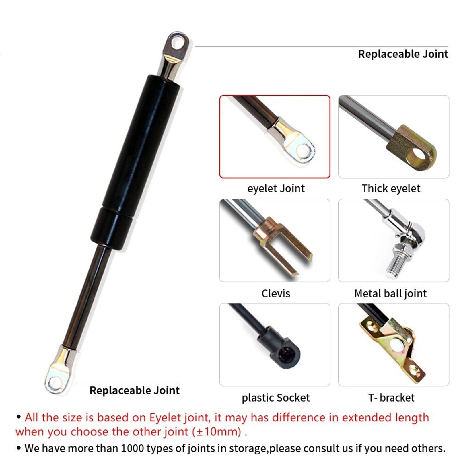 suspensión neumática trasera amortiguadores 1 Pieza De Resorte De Gas, Amortiguador Universal, Barra De Soporte De Elevación Hidráulica Para Cama De RV, Coche, Máquina, Muebles(600 mm,200 N)
