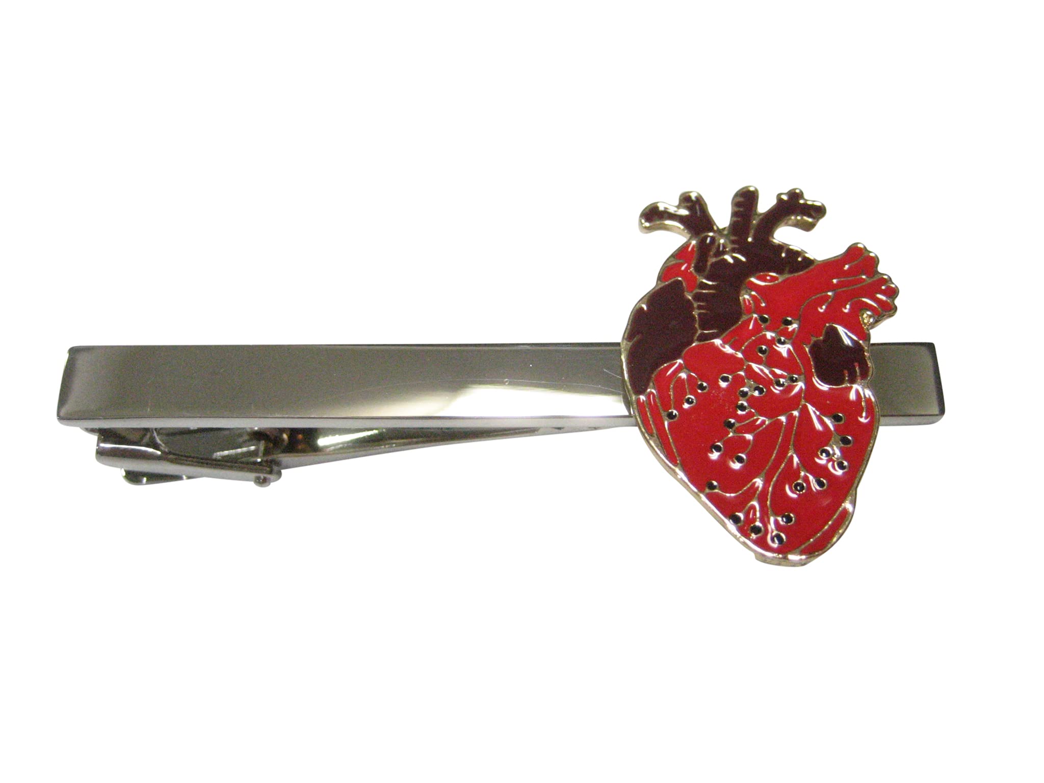 Kiola Designs Two Toned Flat Anatomical Heart Tie Clip