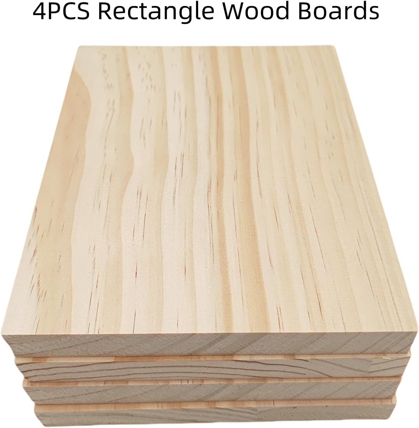 4PCS Rectangle Wood Boards Unfinished Wood Blocks for Crafting, 8x6x0.6in Blank Whittling Wooden Blocks for Wood Carving,Painting & Burning