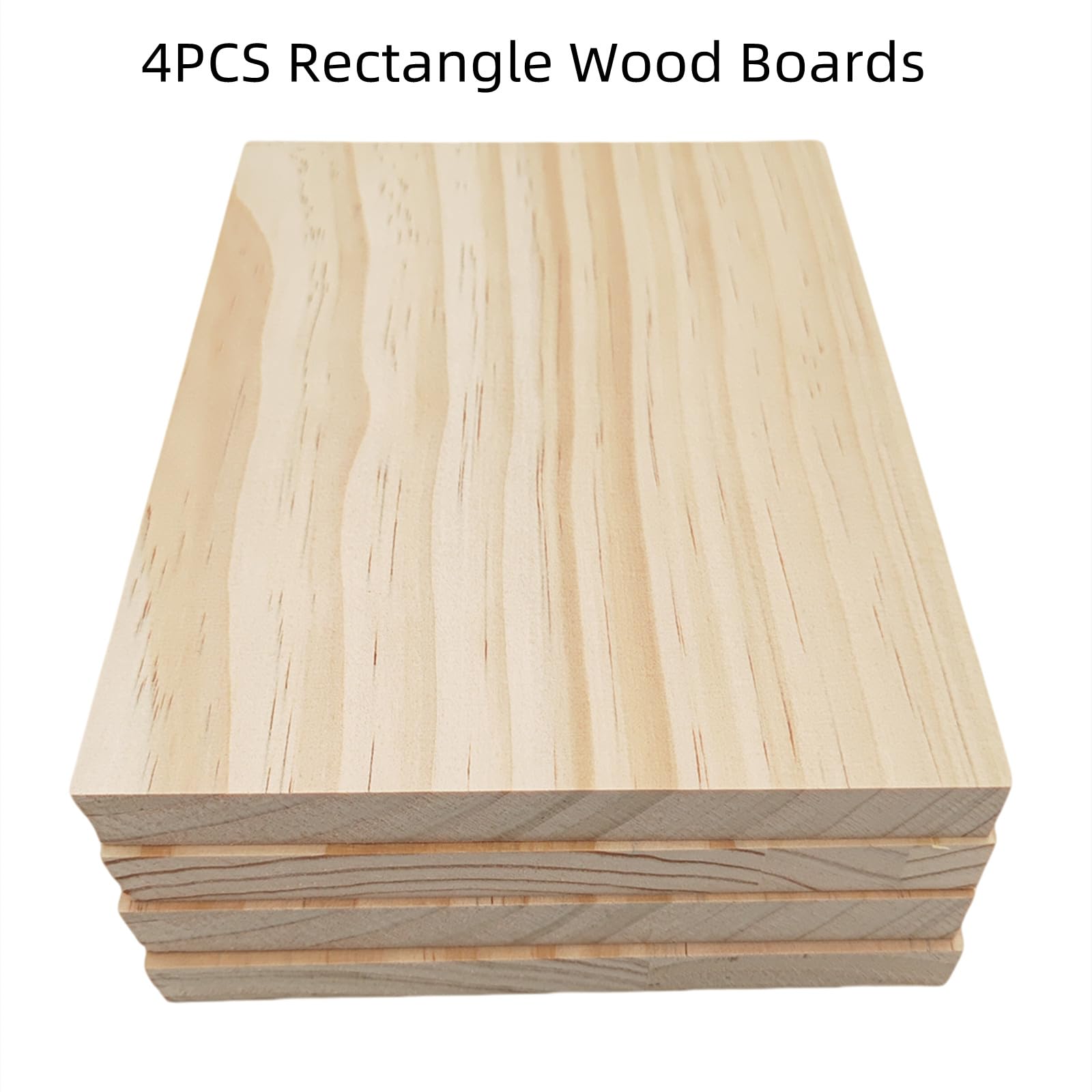 4PCS Unfinished Wood Blocks for Crafting 20x15x1.5cm Rectangle Wood Boards Blank Whittling Wooden Blocks for Carving,Painting & Burning - Image 2