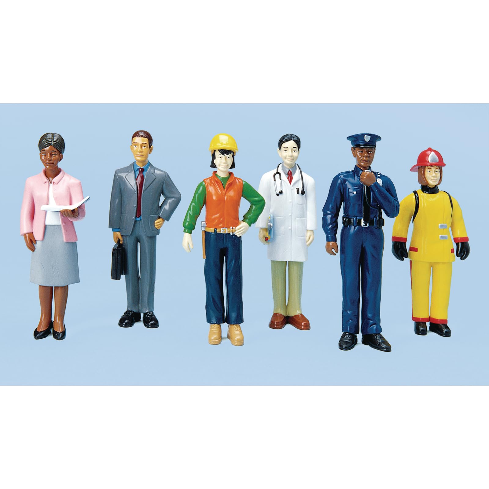 Excellerations 5-1/4 inch Block Play Career People, Community Helpers, Social Emotional, Educational Toys, Preschool (Item # PPPCAR)