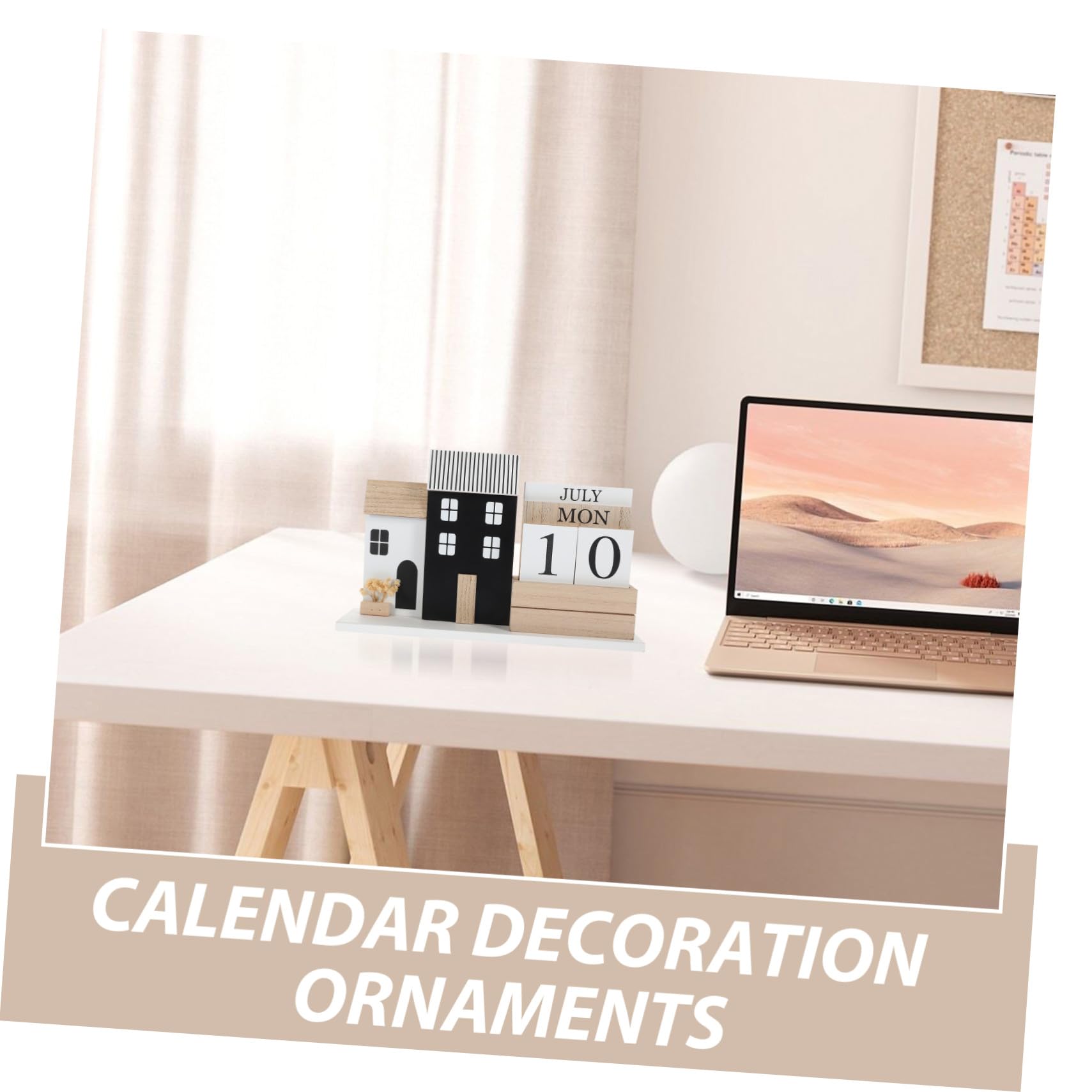 Calendario in Legno per Scrivania Planner Settimanale e Mensile Compatto Display Riutilizzabile di Data e Mese Decorazione Ufficio e Casa Dimensioni