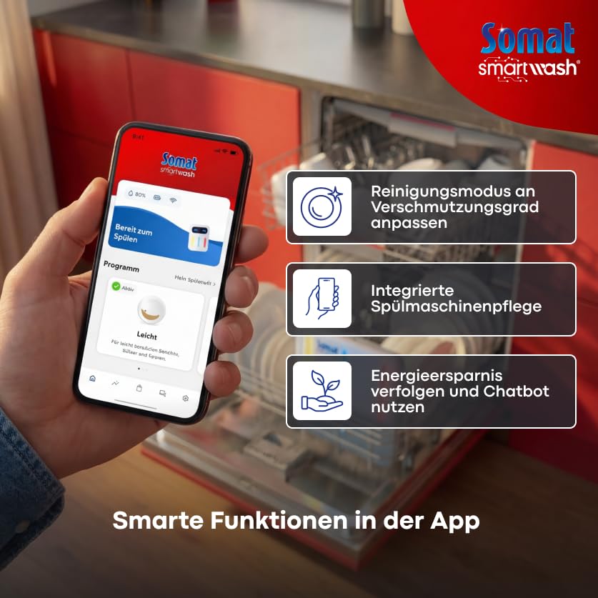 Somat Smartwash Starter Kit 2026 – Dosatore all-in-one per lavastoviglie, sostituisce pastiglie, detersivo e sale, dosaggio automatico, cura della lavatrice integrata, si adatta a qualsiasi