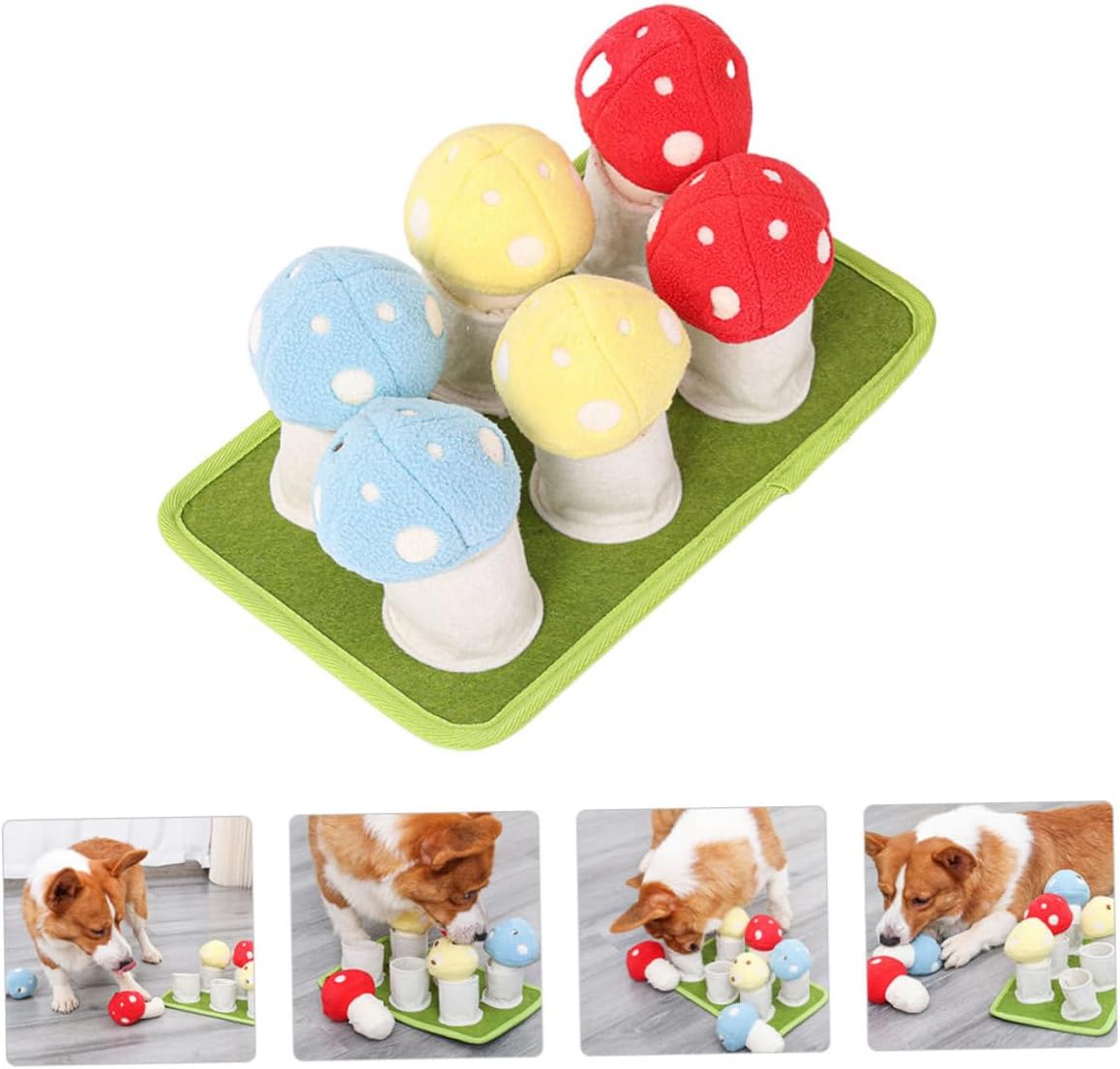 1Pc Slow Feeder Dog Interactive Pet Chew with Lovely Mushroom Design for Mental Stimulation and Training for Puppies and Dogs to Eat Slowly and Enjoy Foraging