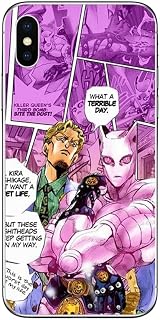 ジョジョの奇妙な冒険 JoJo 吉良吉影 キラークイーン スマホケース iPhone16用のケース 全機種対応 ‎iPhoneSE第2世代 携帯カバー 強化ガラス 指紋防止 全面保護 薄型 軽量 周辺