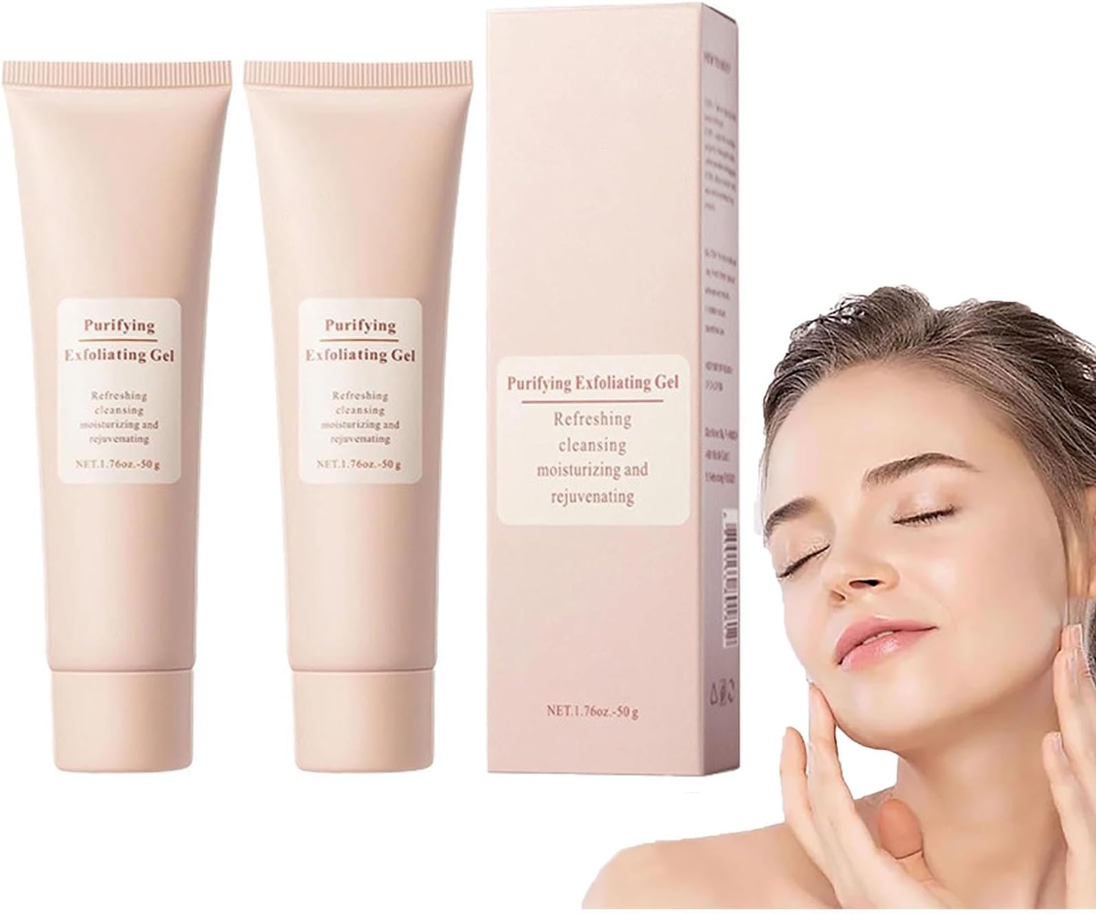 Neslemy Purifying Exfoliating Gel, Purifying Enzymes Exfoliating Gel, Gentle Body Scrubber Moisturizing Gels, Deep Cleansing Face and Body Exfoliatings Scrub Gels for All Skin (2Pcs, s)