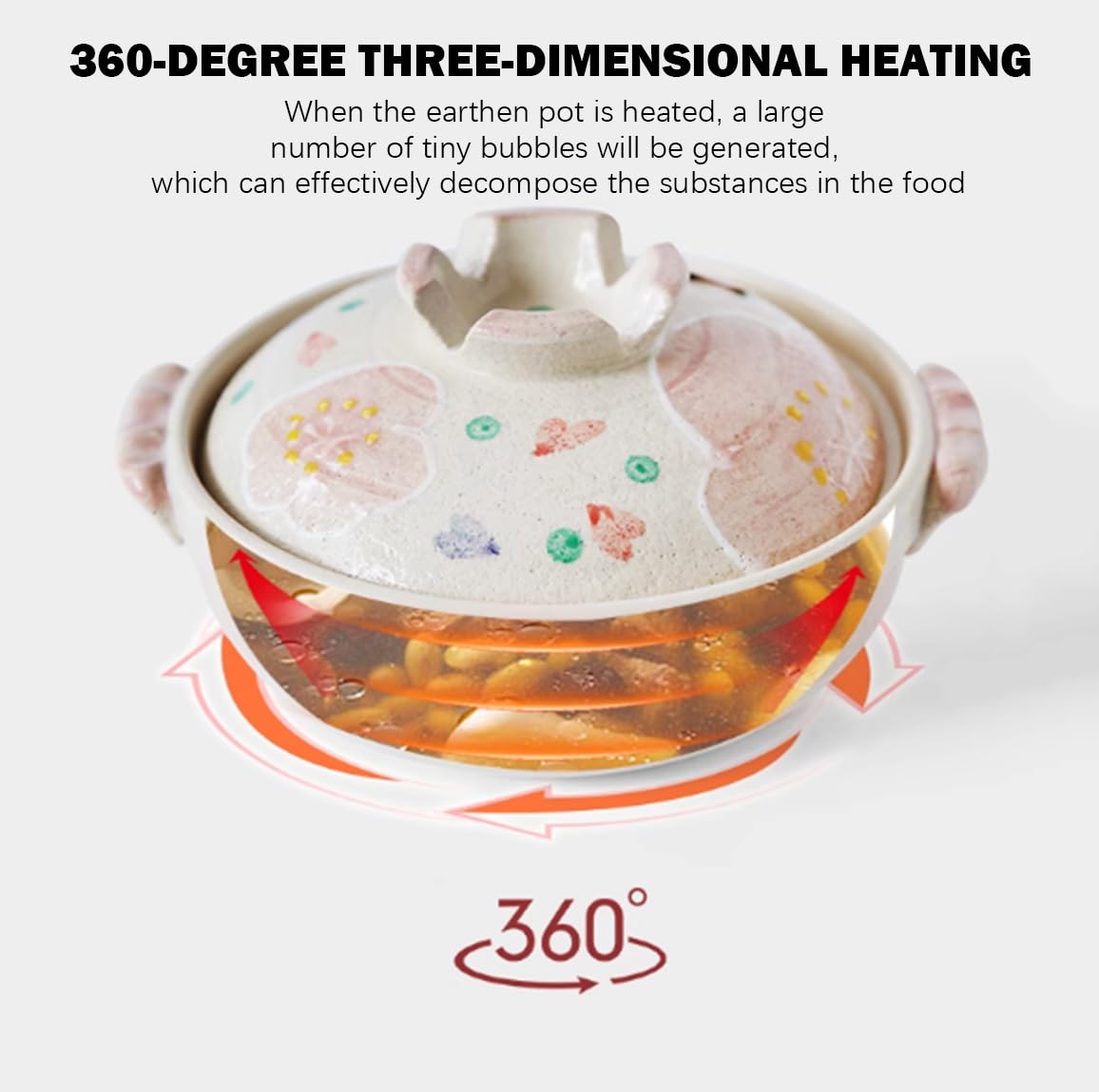 Casserole Di Camelia, Casseruola Giapponese Rotonda, Pentola Argillosa Fatta A Mano, Può Resistere A Grandi Differenze Di Temperatura, Vaso Di Stufato Di Consistenza Porosa,2.2l