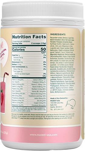 Miniatura 3 de Nuzest - Kids Good Stuff - Mezcla de batido vegano - Fresa silvestre - Suplemento nutricional multivitamínico Batido de proteínas - Sin lácteos -