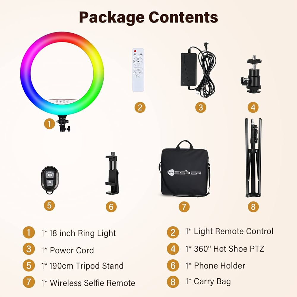 Amazon.com: Yesker Ring Light with Tripod Stand and Phone