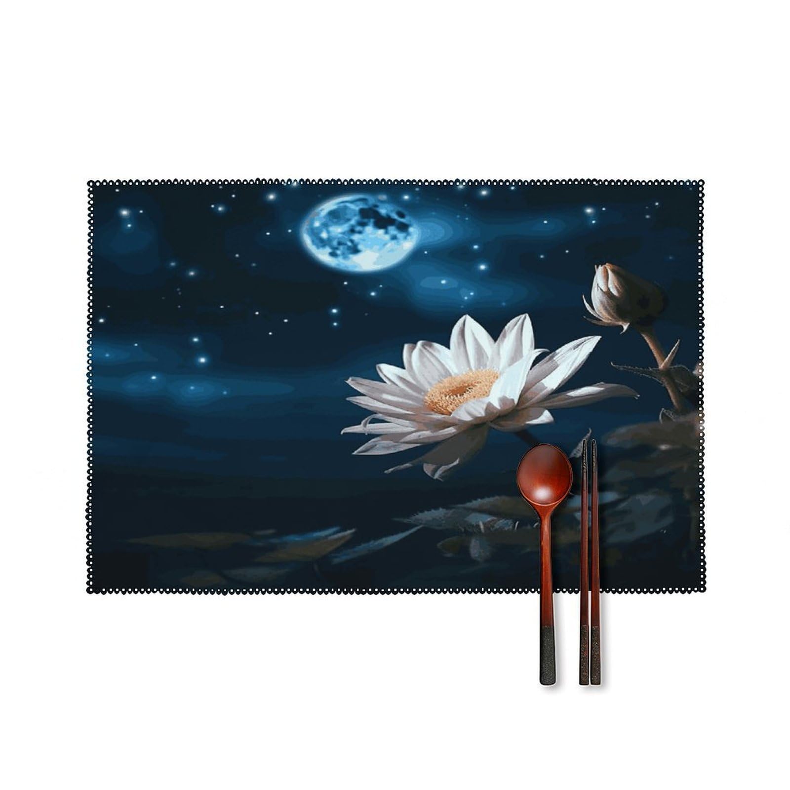 Fodpand Style Flower And Moon Placemats Set Of 4 Place Mats Table Mats
