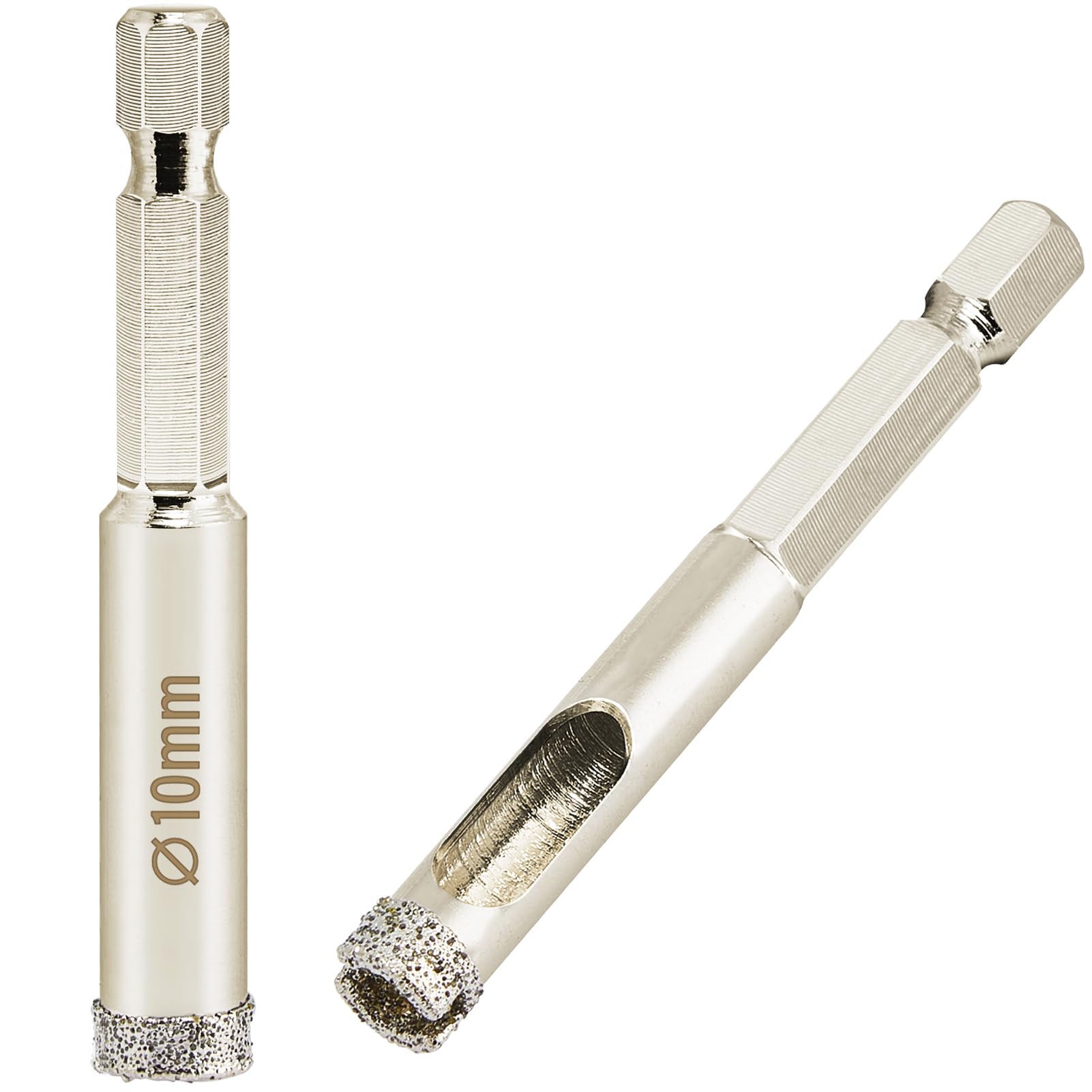DaduoRi 3/8 inch Diamond Hole Saw, Wet use, 3/8" Diamond Drill Bit for Porcelain Tile Glass Granite Ceramic Marble Stone, 10mm Tile Bits x 2 Pack (1/4