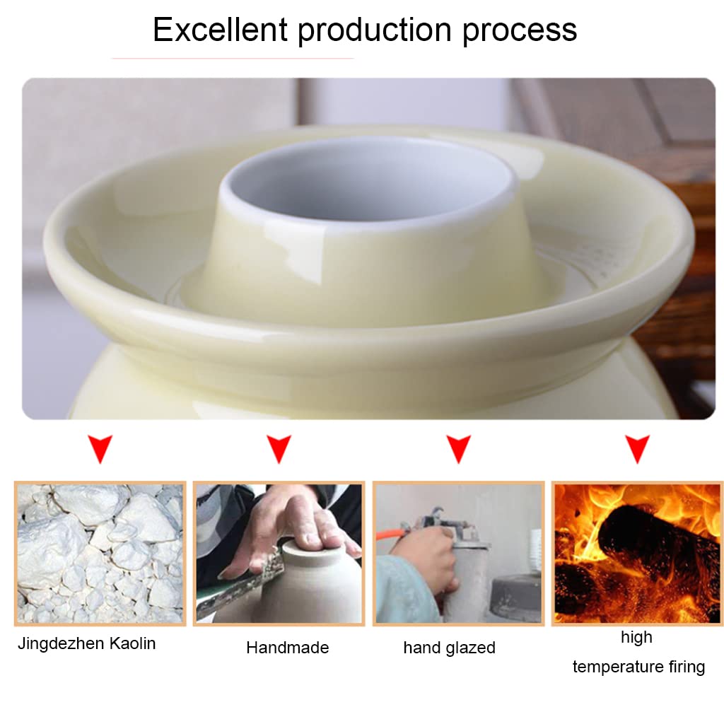 Tradycyjny chiński ceramiczny garnek do fermentacji, słoik do kiszenia z pokrywką z uszczelką wodną, duży pogrubiony ceramiczny słoik do kiszenia, pojemniki do przechowywania kimchi 0,75 kg (1,5