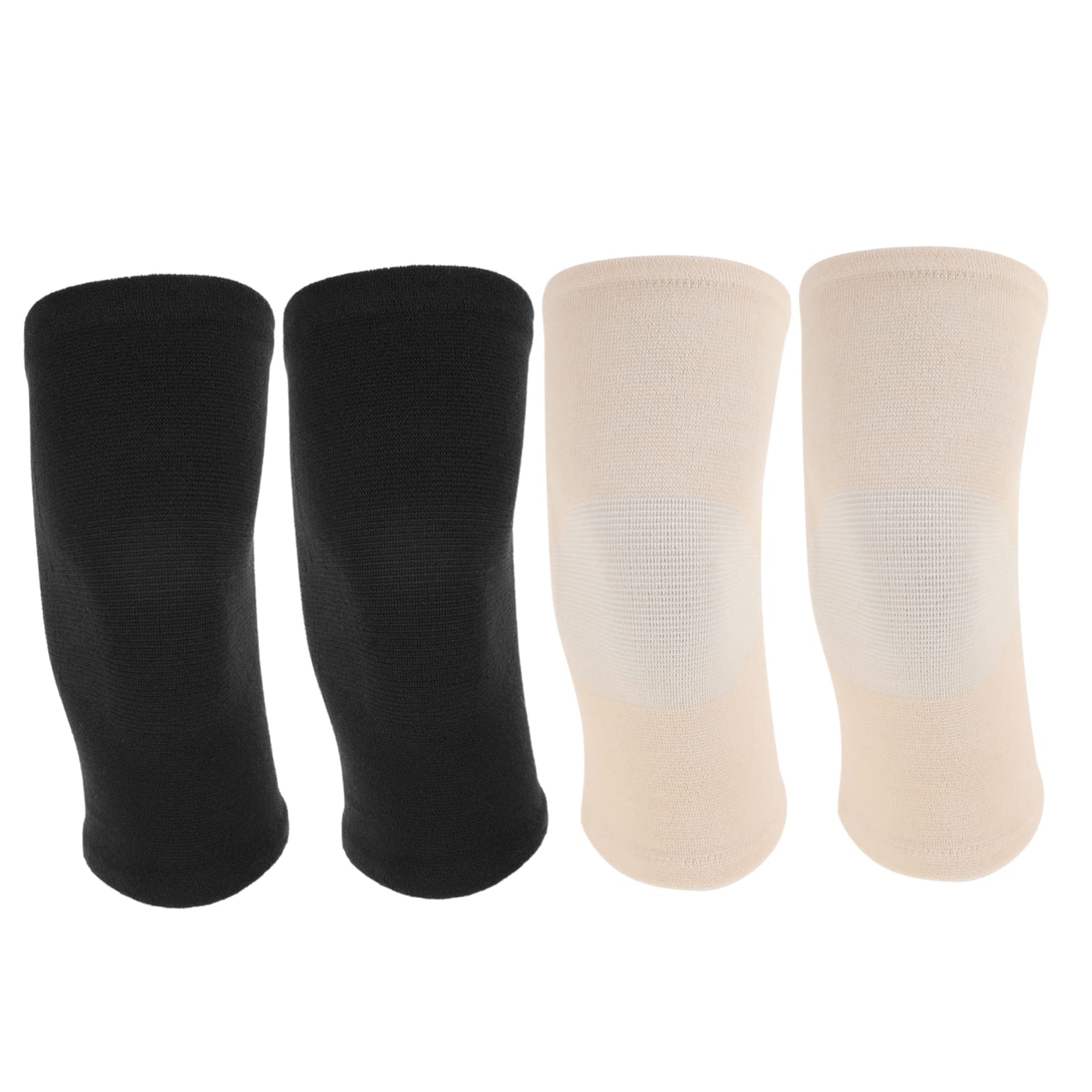 TOVINANNA 2 Pairs Fleece Knee Pads Patella Stabilizer for Cycling Weightlifting Knee Support Brace Unisex Warm Pads for Office Workers