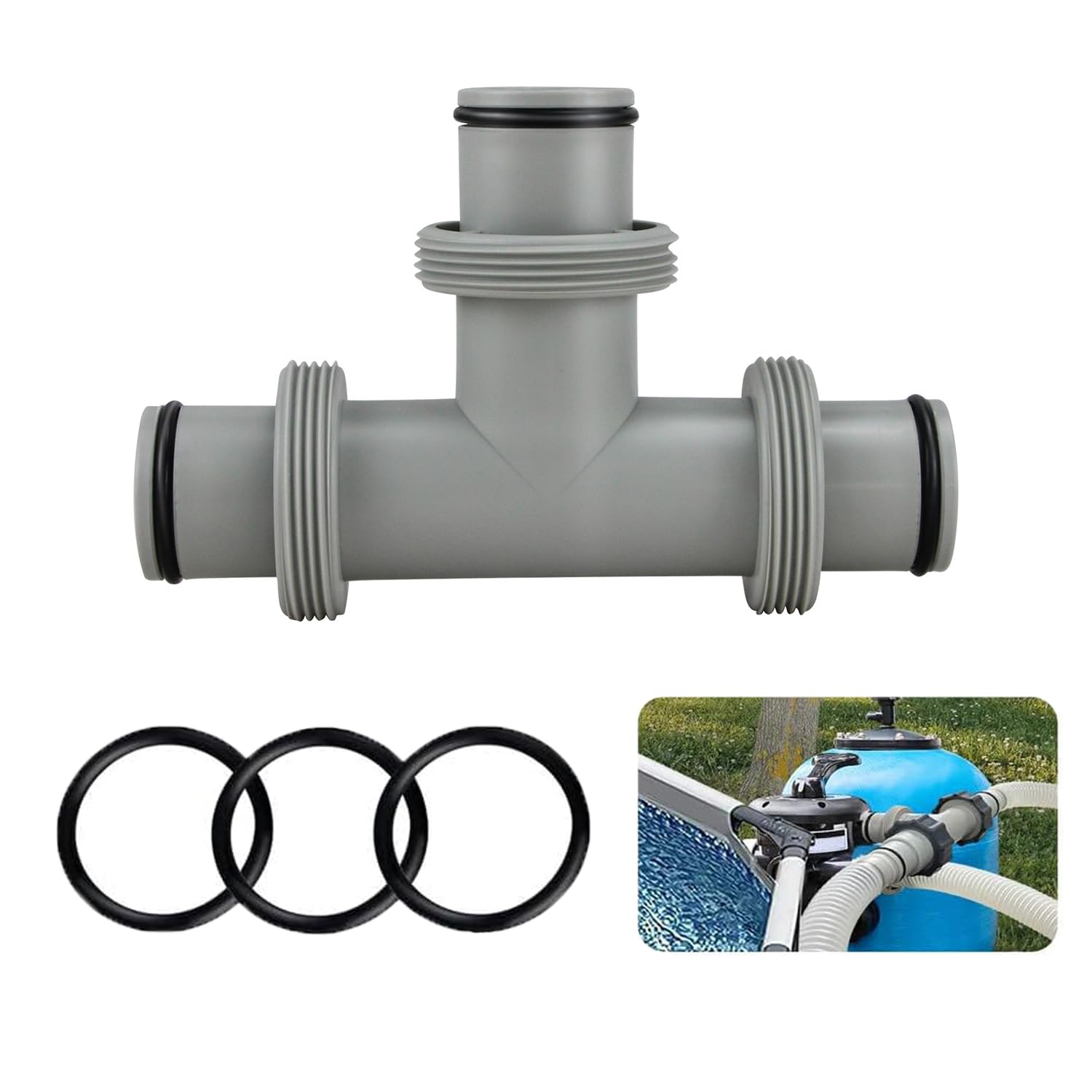 Connettore per tubo da 38 mm, 2 tubi per piscina da 38 mm, connettore per piscina, 38 mm, adattatore per tubo flessibile per Intex Bestway Coleman, prolunga per connettori per tubi per