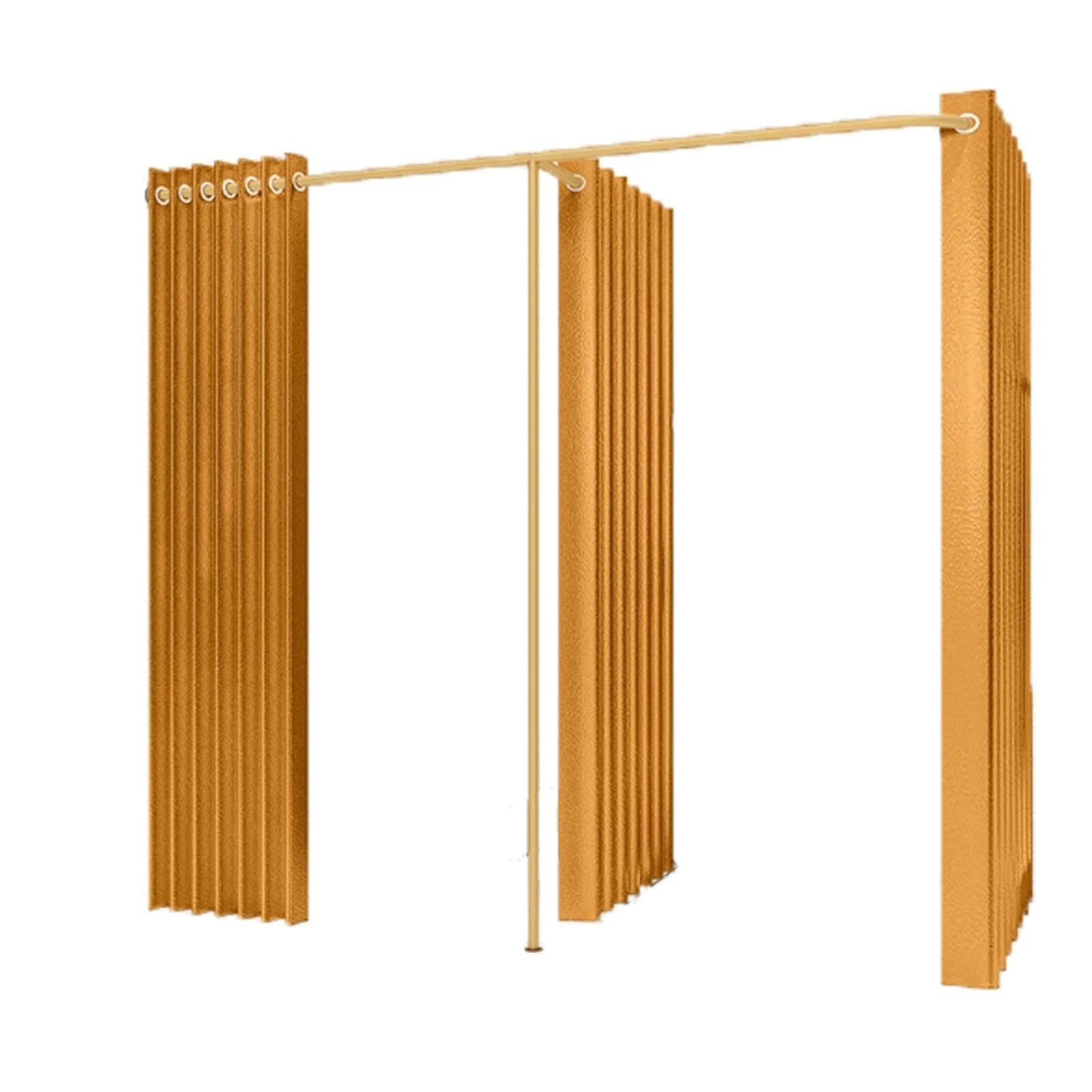 spogliatoio Spogliatoi a forma di F con tenda ombreggiante, camerino doppio temporaneo portatile for ufficio del centro commerciale negozio(Giallo)