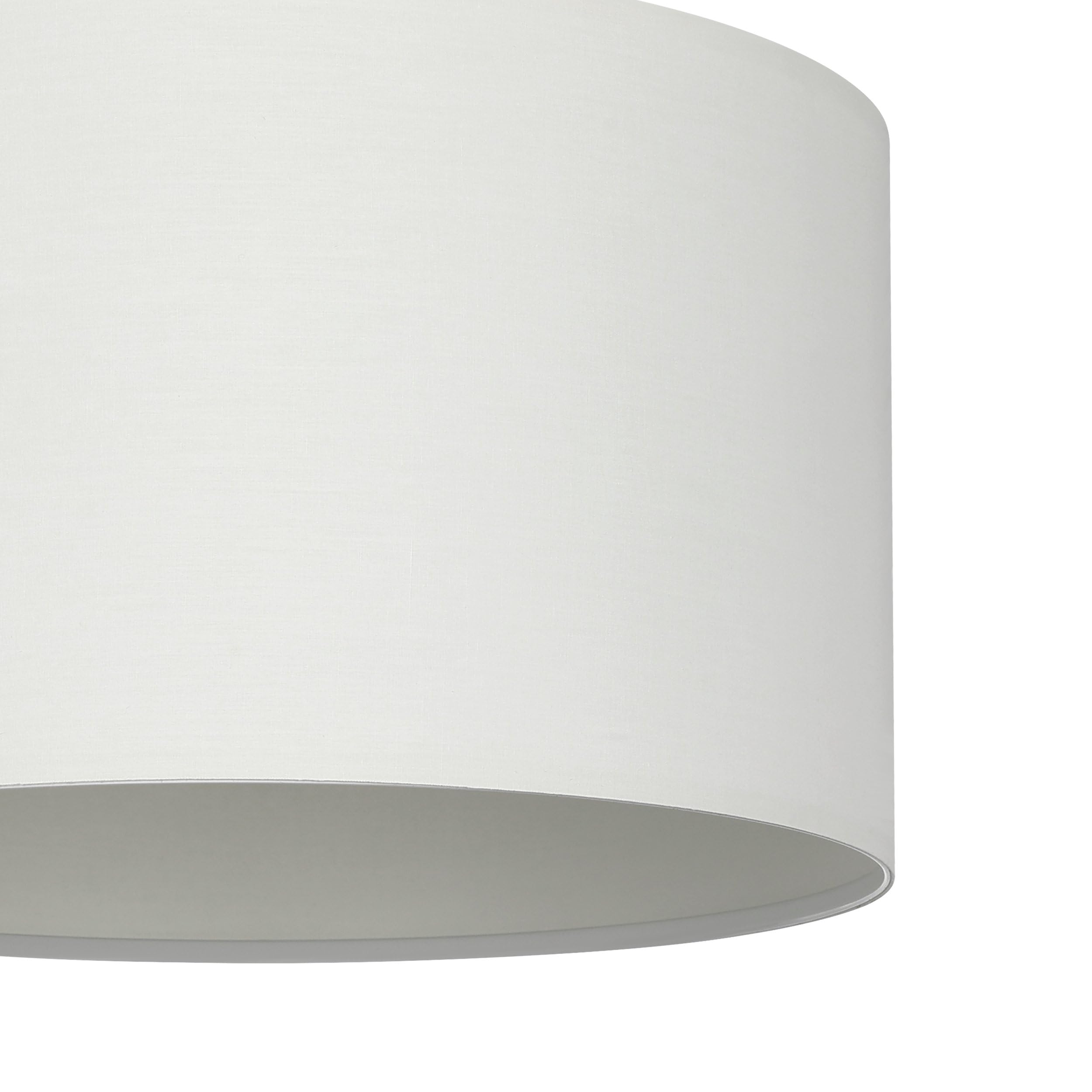 Eglo Lámpara colgante Pasteri, lámpara de techo textil de 1 foco | lámpara colgante de acero y tela, color níquel mate, blanco, portalámparas E27, diámetro 38 cm