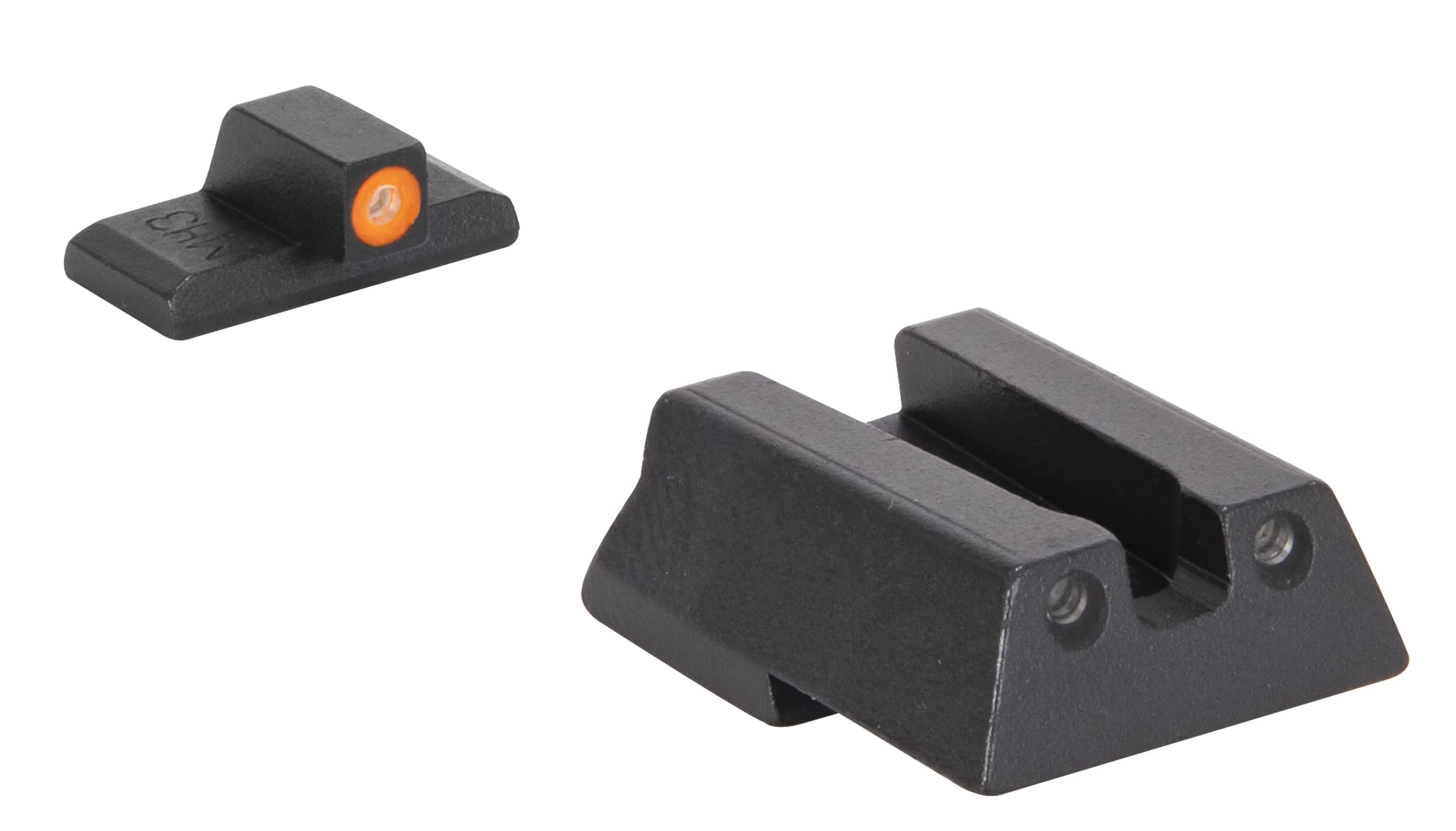 MEPRO Hyper-Bright tritium Night Sights Compatible with H&K 45 45C P30 VP9 SFP9 Green tritium, Orange Colored Front Ring, U-Notch Rear by Meprolight