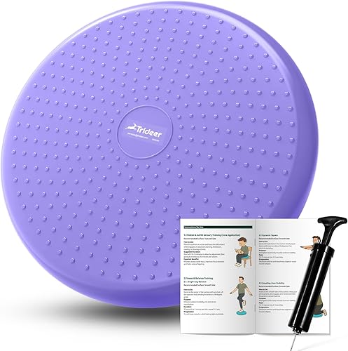 Miniatura 9 de Trideer Disco de equilibrio de núcleo con cojín oscilante, asiento flexible para aula primaria, asiento para meneo para niños sensoriales, negro