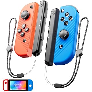 CAWOOSOO Wireless Controllers for Switch/Lite/OLED Joypad, 6-Axis Gyroscope & haptic feedback & 500 mAH battery & Motion Sensing, (with 2 Pack Switch Controllers Strip) - Amazon product rated Grade B