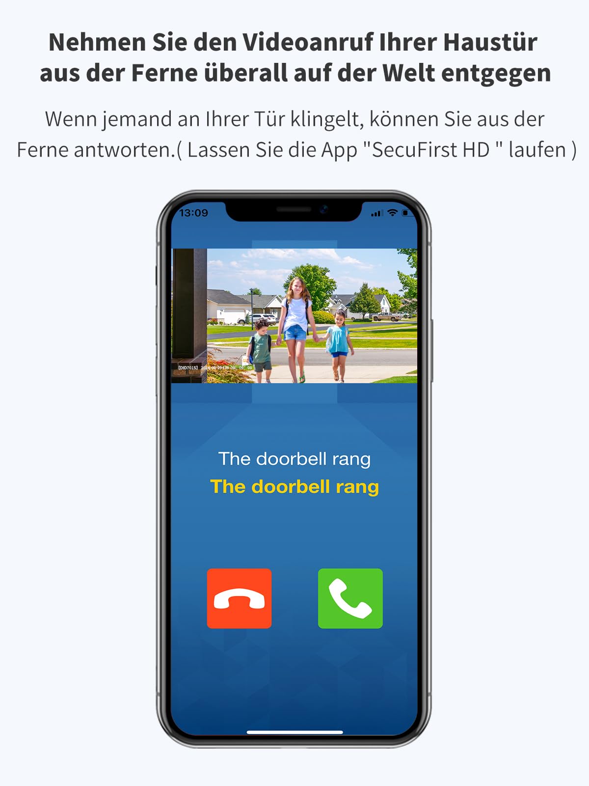 SecuFirst Türklingel mit Kamera mit Chime,Video Türklingel Kabelgebunden
