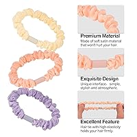 Vista 8 de JessLab Bandas elásticas para el cabello, 10 ligas para el cabello de satén de seda, suaves y elásticas, sin daños, accesorios elásticos