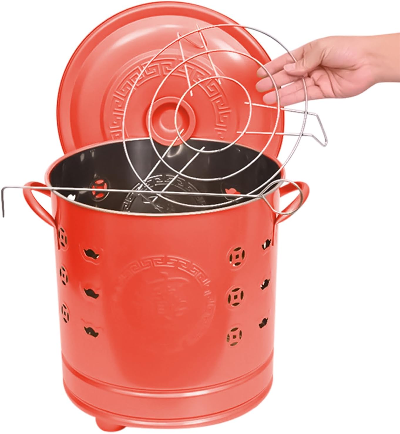 Outdoor Fire Barrel - Stainless Steel Burning Barrel, Heavy Duty Fire Pit Container, Steel Material, Backyard Yard Garden Patio Use, Trash Paper Disposal Tool, Camping Fireplace Accessory