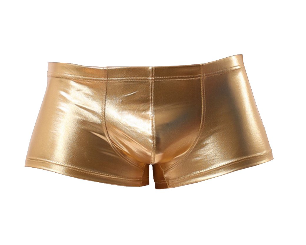 TESOONMens Imitation Leather Underwear Sexy Boxer Briefs