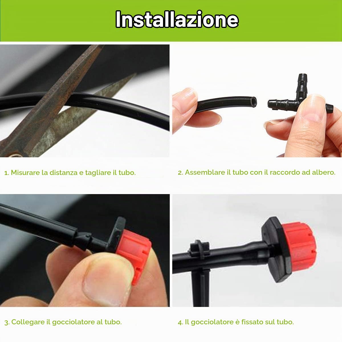 TUBO GOCCIA, 16 mm x 100 m, nero + 100 GOCCIOLATORI regolabili da 0 a 70 l/h