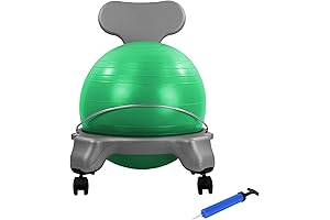 CanDo Kids Ergonomic Ball Chair for Active Sitting, Concentration, Core Strengthening and Fine Motor Skills