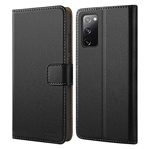 HOOMIL Samsung S20 FE fodral, för Samsung S20 FE 5G fodral, läder serie flip plånbok telefonfodral för Samsung Galaxy S20 FE fodral – svart