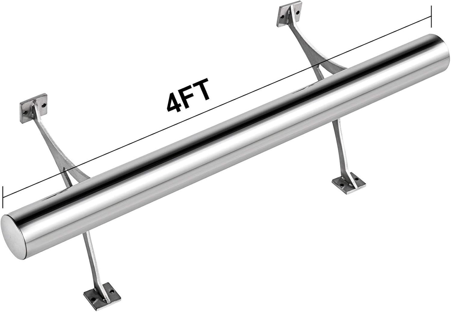 Uр Tо 40% оƒƒ VBENLEM 4FT Length Bar Foot Rail Kit，2''OD Solid Mount Brushed Stainless Steel Rail Tubing Kit, for Floor &Wall,Bar Foot Rest with 2 Combination Brackets &2 Flat End Caps