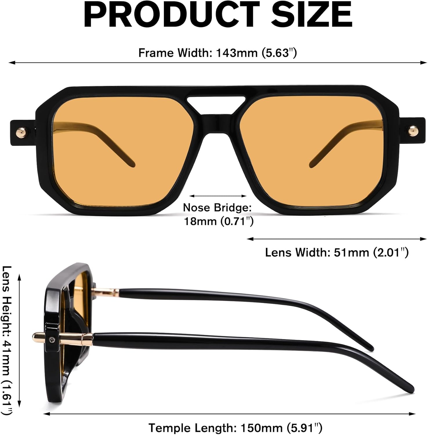 Hycredi Vintage 70s Flat Aviator Sunglasses Women Men Trendy Square Shades Retro Stylish UV400 Sun Glasses - Image 5