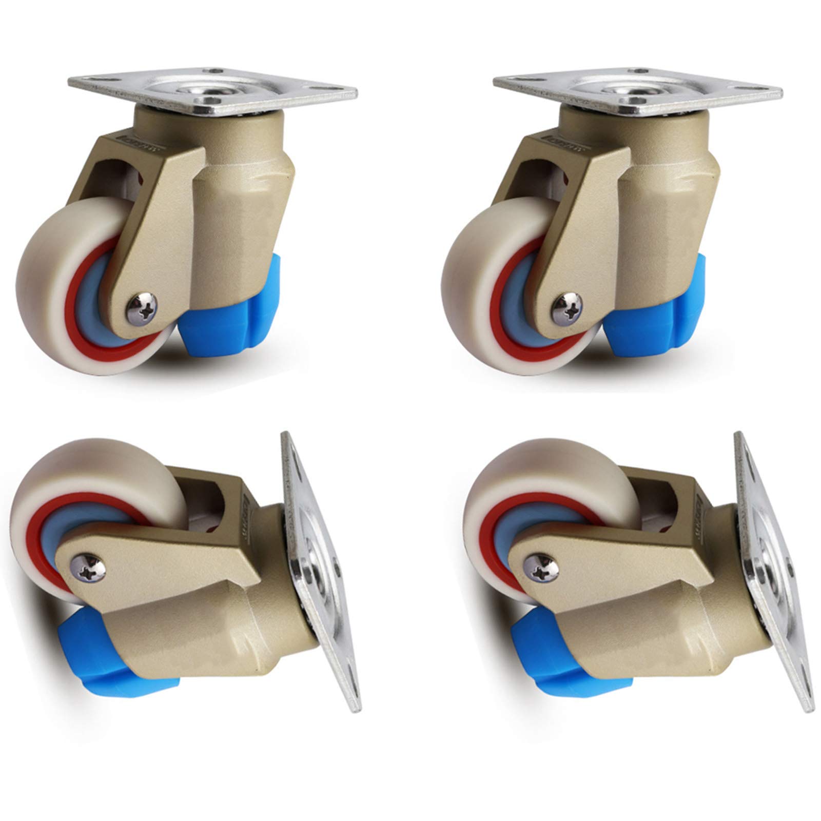 Roulettes de remplacement x4 réglables pivotantes industrielles en caoutchouc TPR