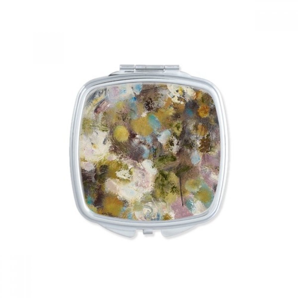 Miroir compact portable maquillage Août Lotus avec motif peinture à l'huile