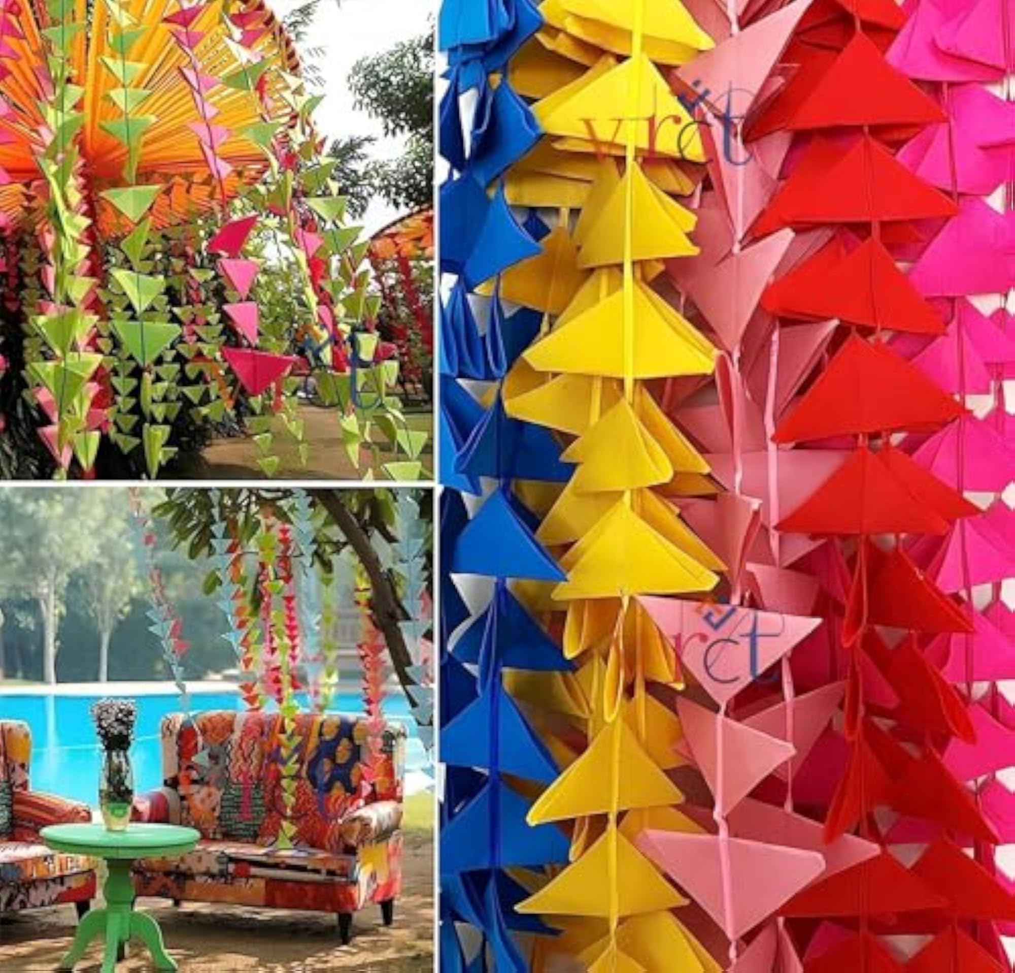Decorative Triangle Felt Fabric Garlands for Festive Occasions