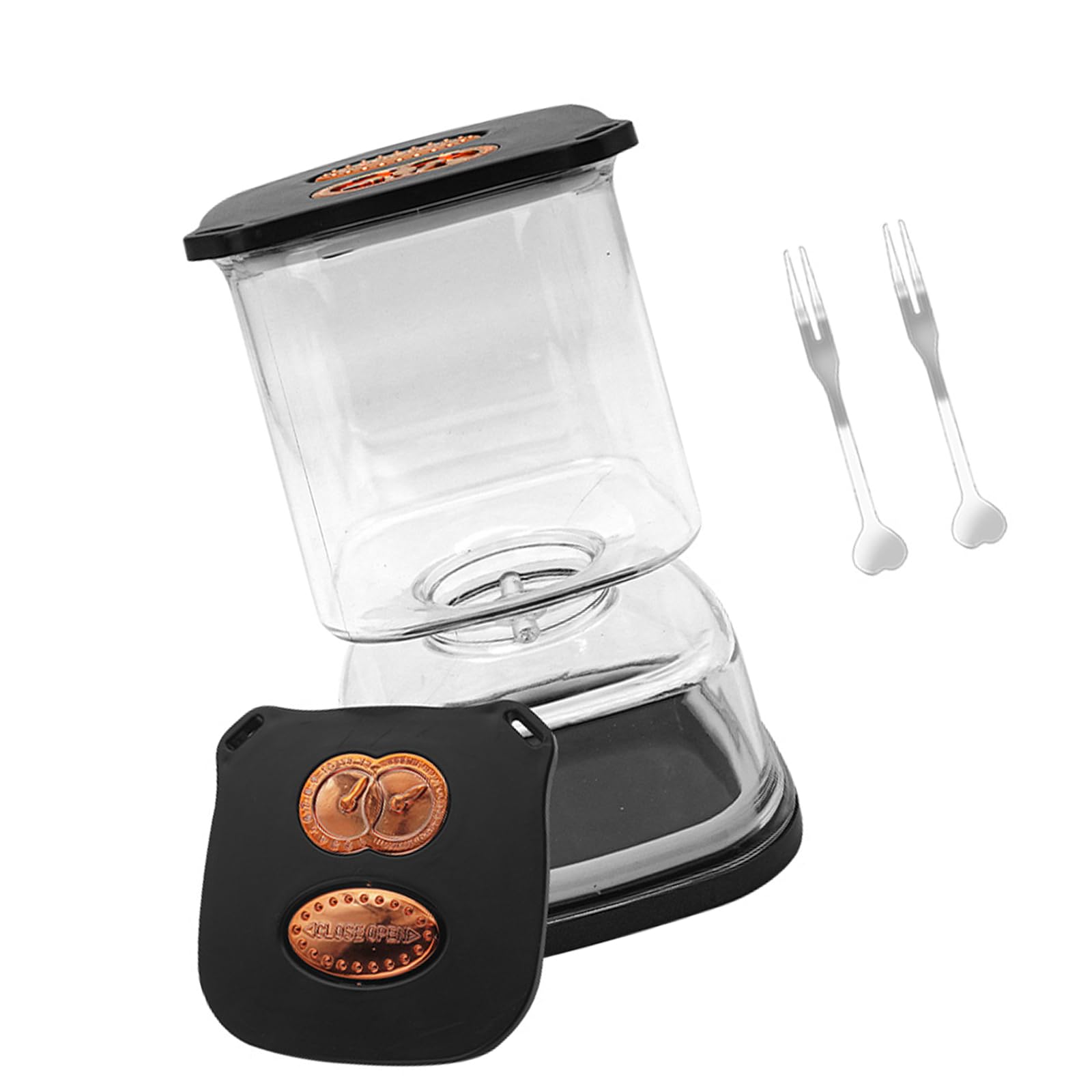 Shurhome Space Saving Square Pickle Container for Kimchi Glass Jar with Leakproof Lid and Juices Separator Glass Pickle Jar