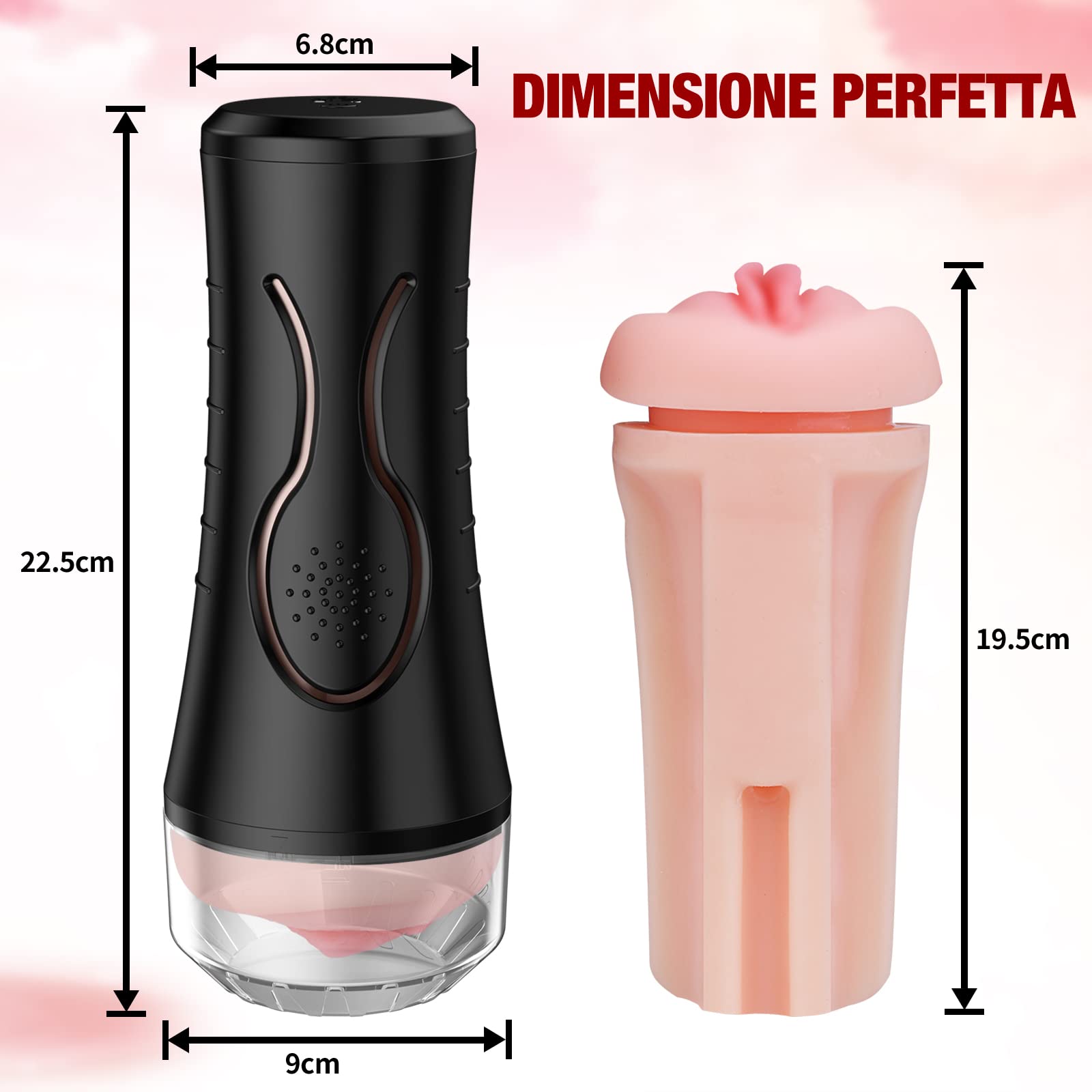 Banysin Masturbatore maschile con 10 Vibrazione Sex Toys per per Uomini, Automatico Realistico con Aspirazione, Uomo, Masturazione Black