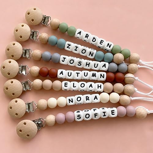 Personalized Pacifier Clip with Name, Customized Pacifier Clip Monogram Silicone