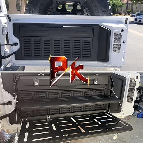 Miniatura 4 de Samman JL - Soporte plegable de metal para portaequipajes para puerta trasera, soporte de equipaje para acampar al aire libre, compatible con Jeep