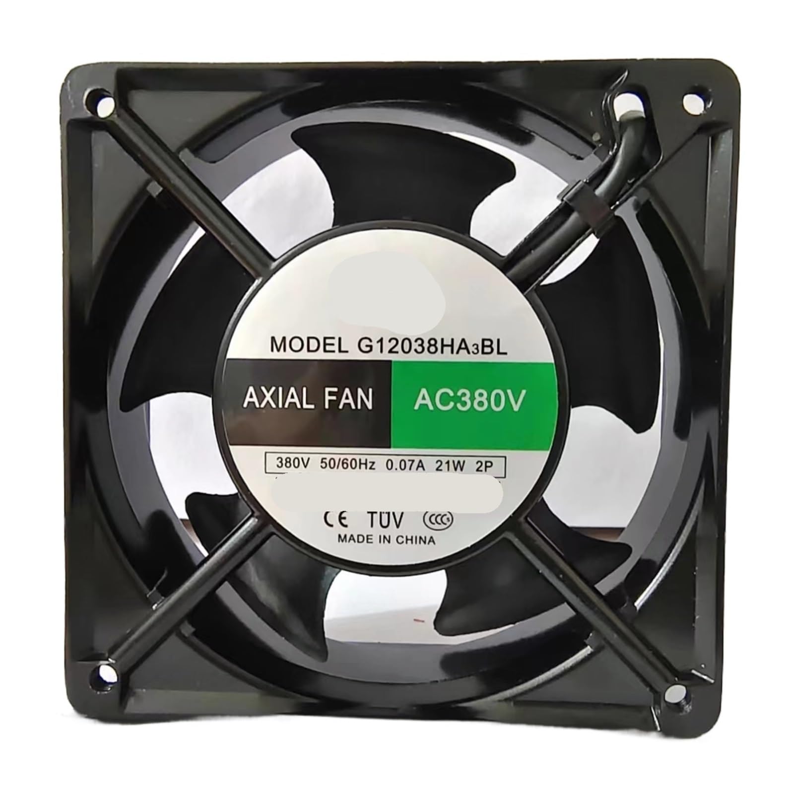 YMUGUEGH G12038HA3BL AC 380V 0.07A 120x120x38mm 2-Wire Cooling Fan
