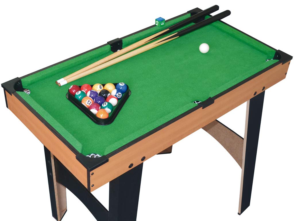 Teorema Giocattoli, Biliardo da Casa, Mini Tavolo da Biliardo Classico con Vere Palle e Stecche in Legno, Gioco per Bambini, Ragazzi e Adulti, Completo di Accessori (77x62x40 cm)